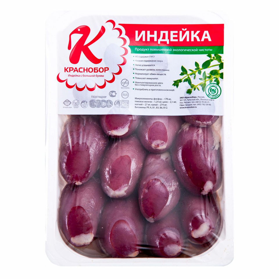 

Сердце индейки Краснобор замороженное 500 г
