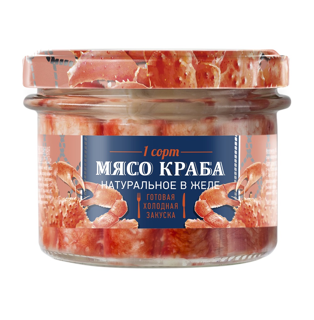Краб Путина Натуральный кусочки мяса в желе 160 г