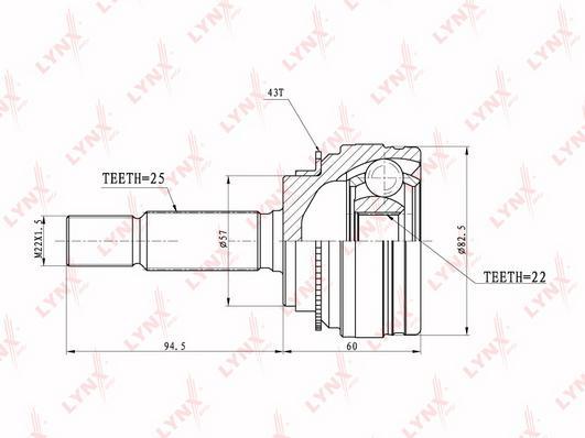 

Шрус LYNXauto CO-3657A