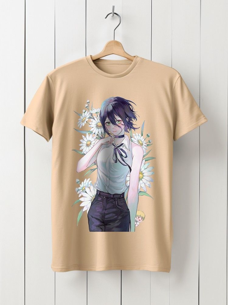 Футболка унисекс HYPNOTICA Аниме Chainsaw Man - 1169 бежевая 2XL