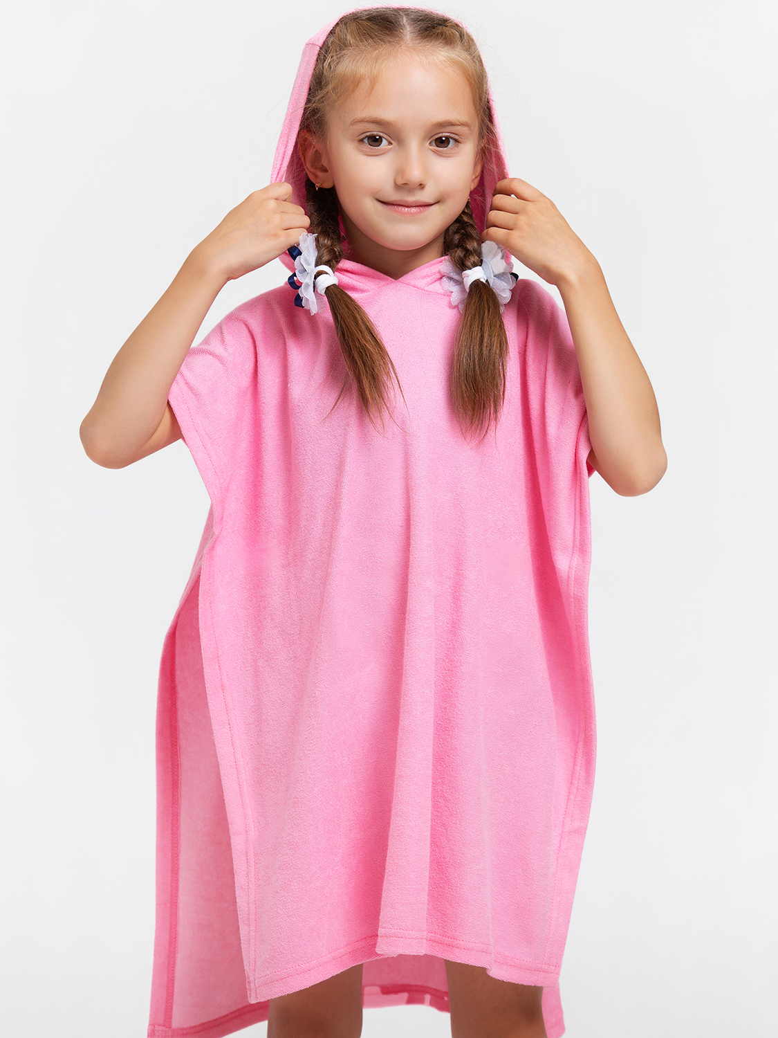 Полотенце детское HappyFox пончно HFG2019 размер 61x52 см, розовый