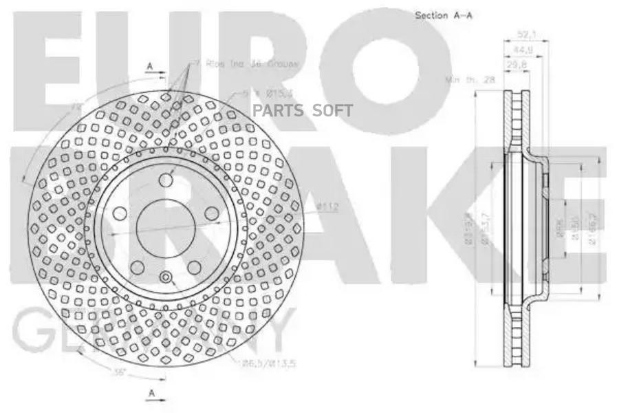 Тормозной диск EUROBRAKE 58152047127