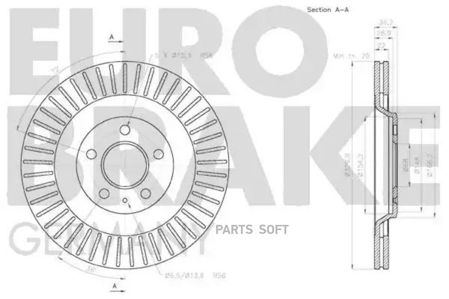 Тормозной диск EUROBRAKE 58152047130