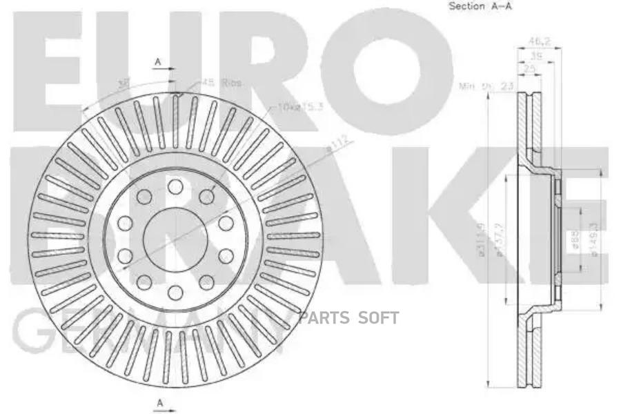 

Тормозной диск EUROBRAKE 58152047134