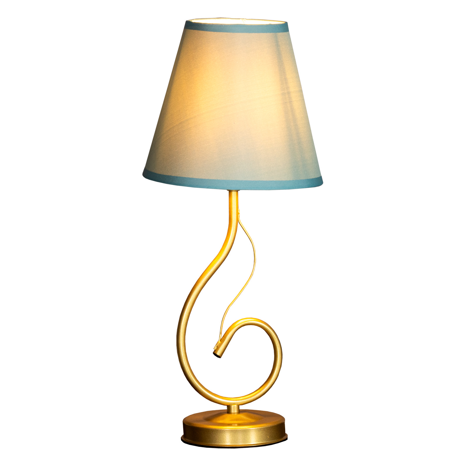 Настольная лампа Maesta Золото абажур голубой MA-40233-G+B E14 15 Вт