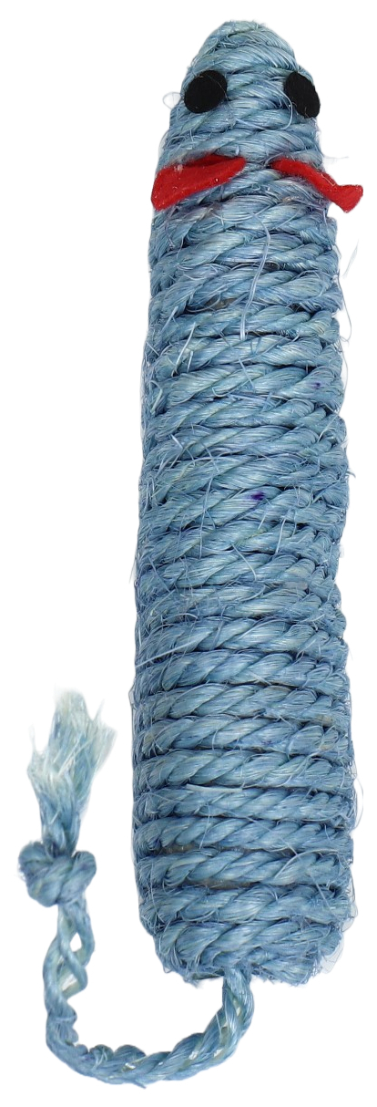 Игрушка сизалевая Длинная мышь, 14,5 см, синяя
