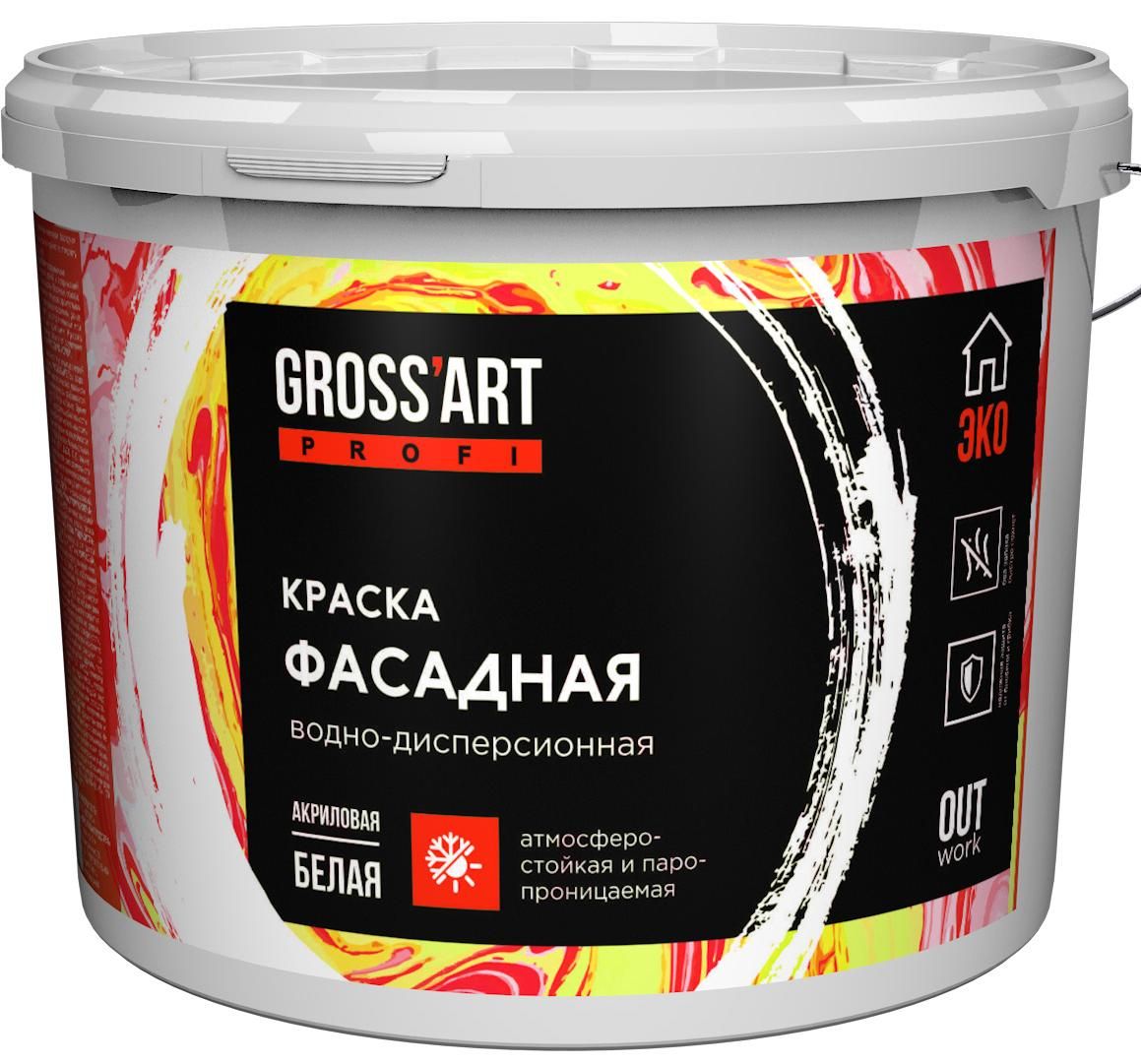 фото Краска фасадная акриловая gross'art profi зимняя, до - 8с, белая, 7кг баупро