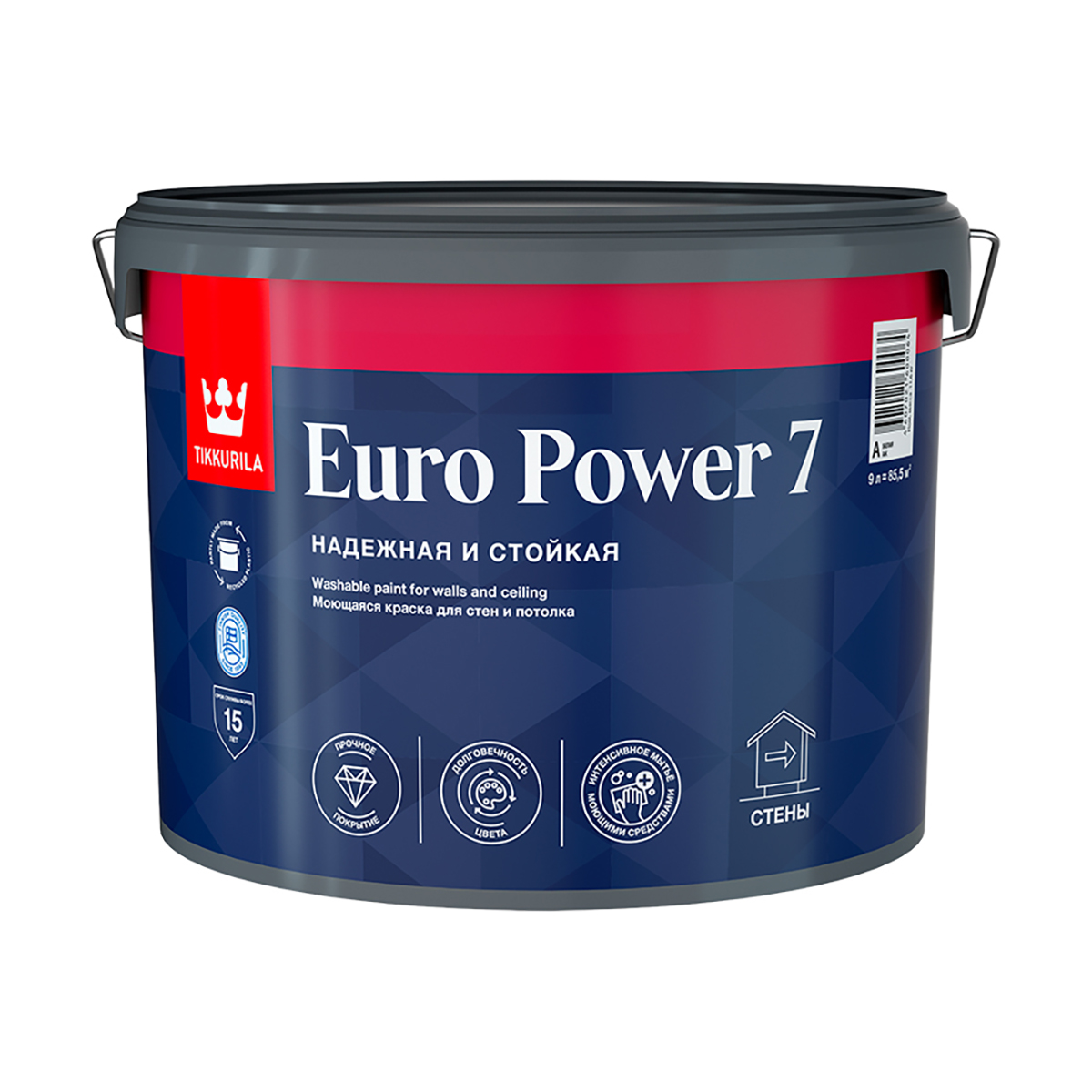 Краска Tikkurila Euro Power 7, база A, 9 л