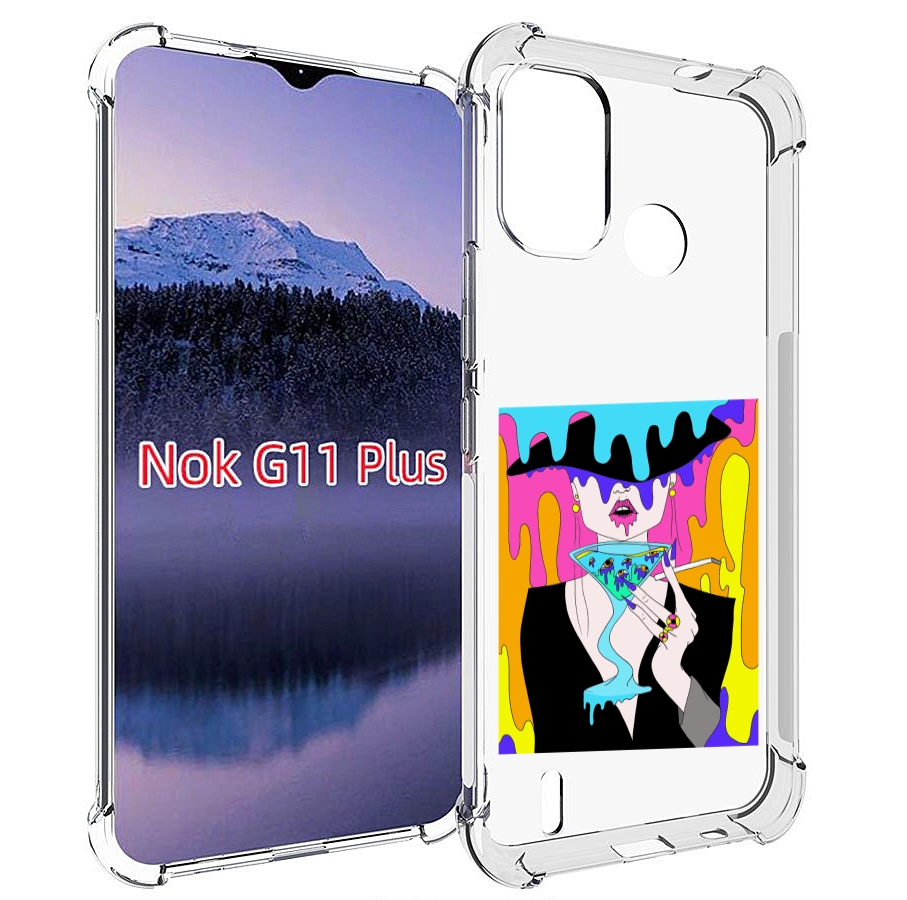 

Чехол MyPads плавленая девушка акварель женский для Nokia G11 Plus, Прозрачный, Tocco