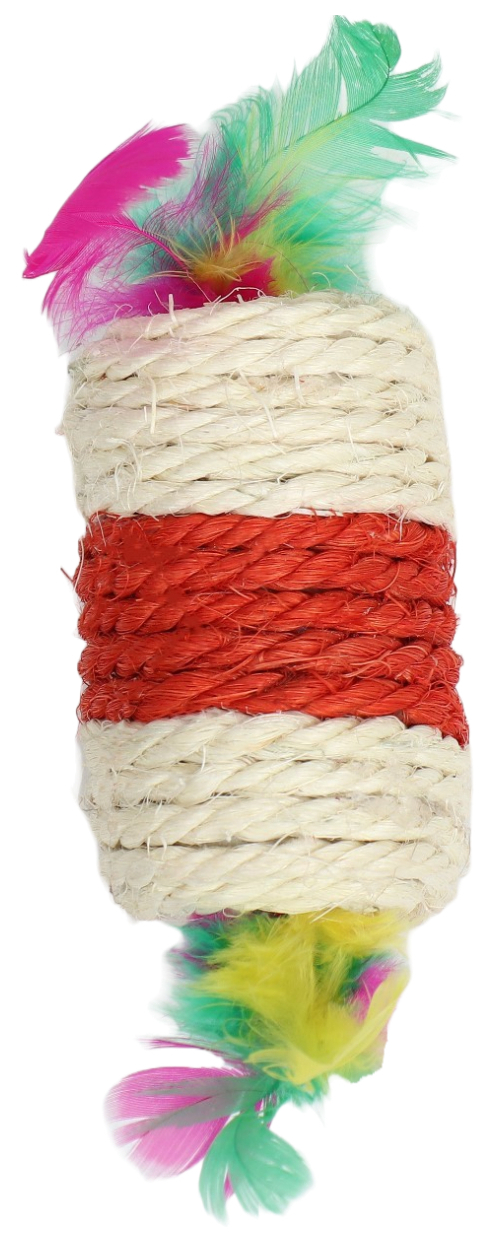 фото Игрушка-погремушка сизалевая конфетка, белая,красная, 6,5 х 3,5 см nobrand