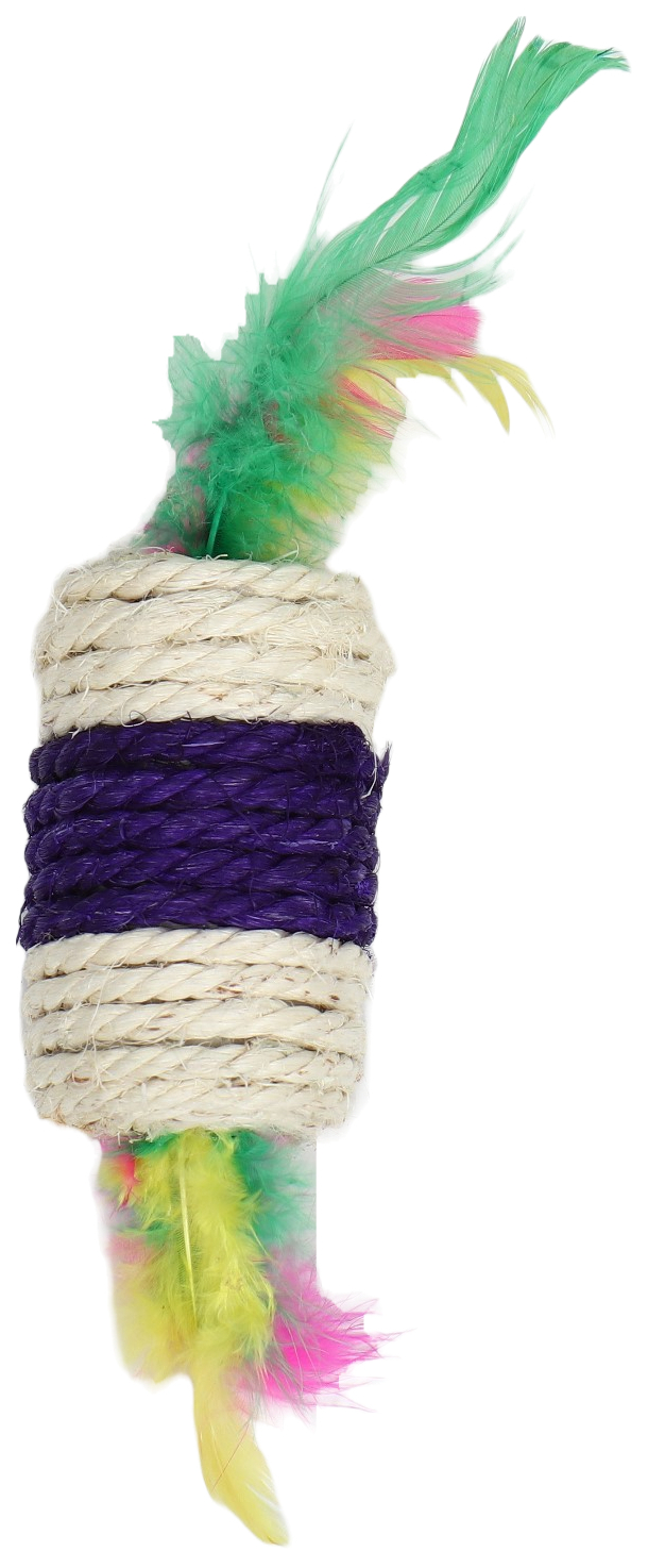 фото Игрушка-погремушка сизалевая конфетка, белая,фиолетовая, 6,5 х 3,5 см nobrand