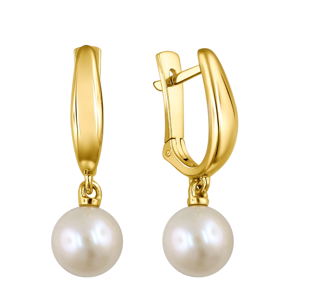 

Серьги из желтого золота с жемчугом Эстет 01С3312014-1, 01С3312014-1