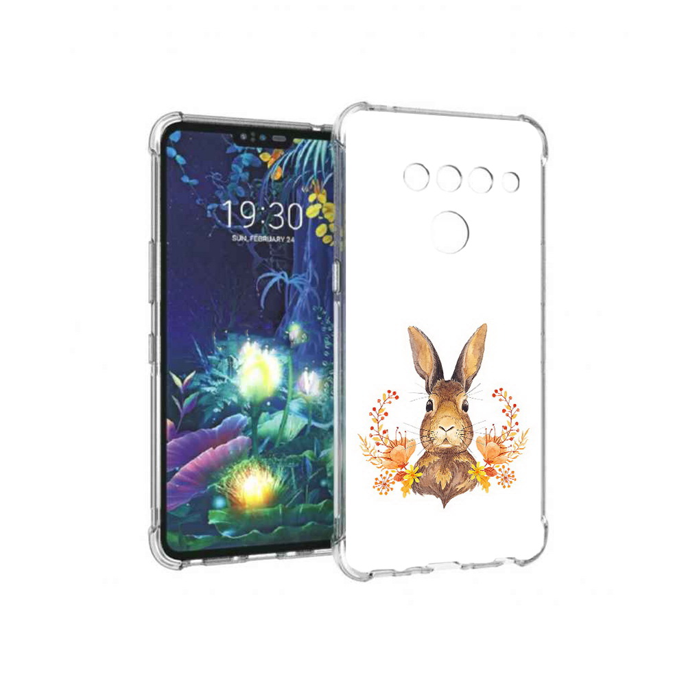 

Чехол MyPads Tocco для LG V50 ThinQ зайка в цветах, Прозрачный, Tocco
