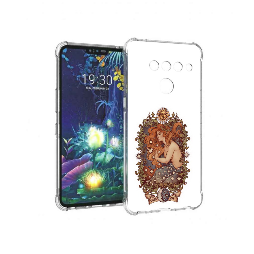 

Чехол MyPads Tocco для LG V50 ThinQ звездная девушка абстракция, Прозрачный, Tocco