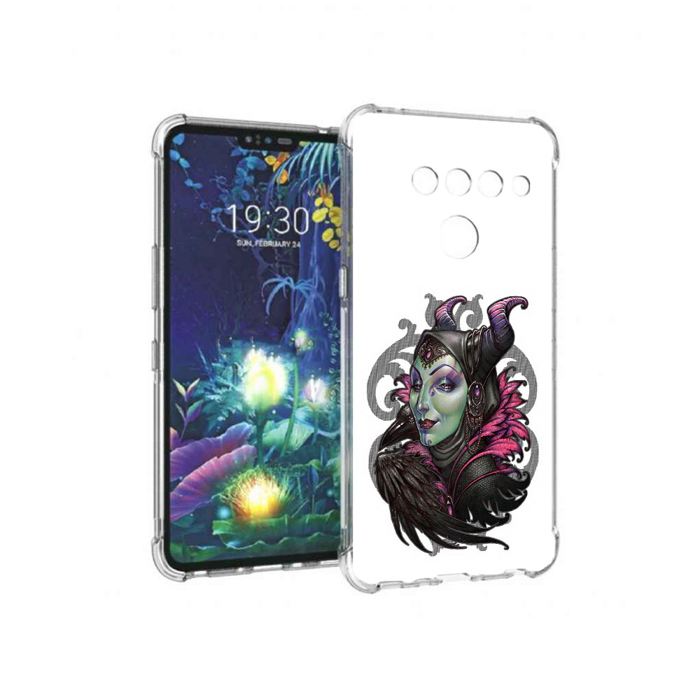 

Чехол MyPads Tocco для LG V50 ThinQ зеленая девушка с вороном, Прозрачный, Tocco