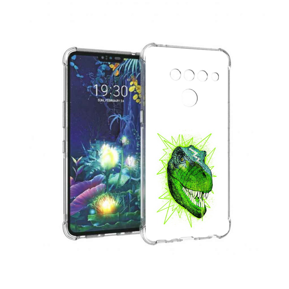

Чехол MyPads Tocco для LG V50 ThinQ зеленый динозавр, Прозрачный, Tocco