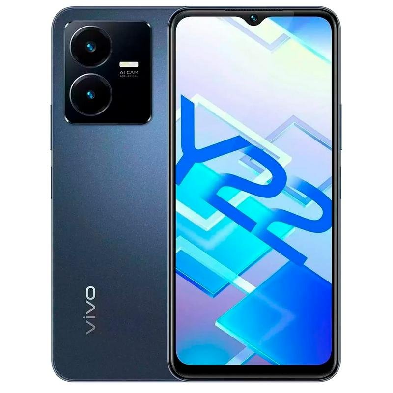 

Смартфон Vivo Y22, 6.55'', IPS, 4 Гб, 64 Гб, 50 Мп, 8 Мп, LTE, NFC, 5000 мАч, синий