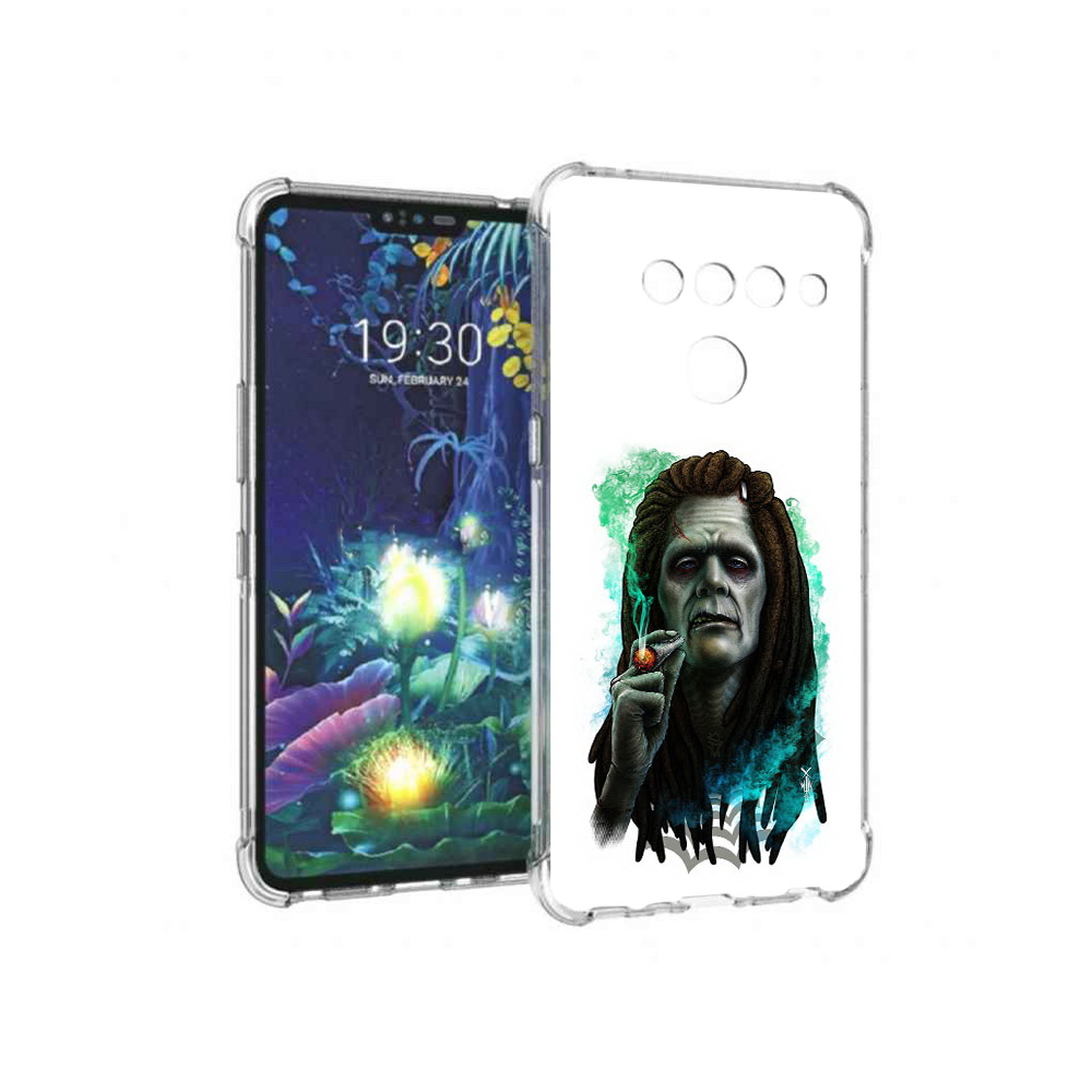 

Чехол MyPads Tocco для LG V50 ThinQ зеленый мужчина с сигаретой, Прозрачный, Tocco