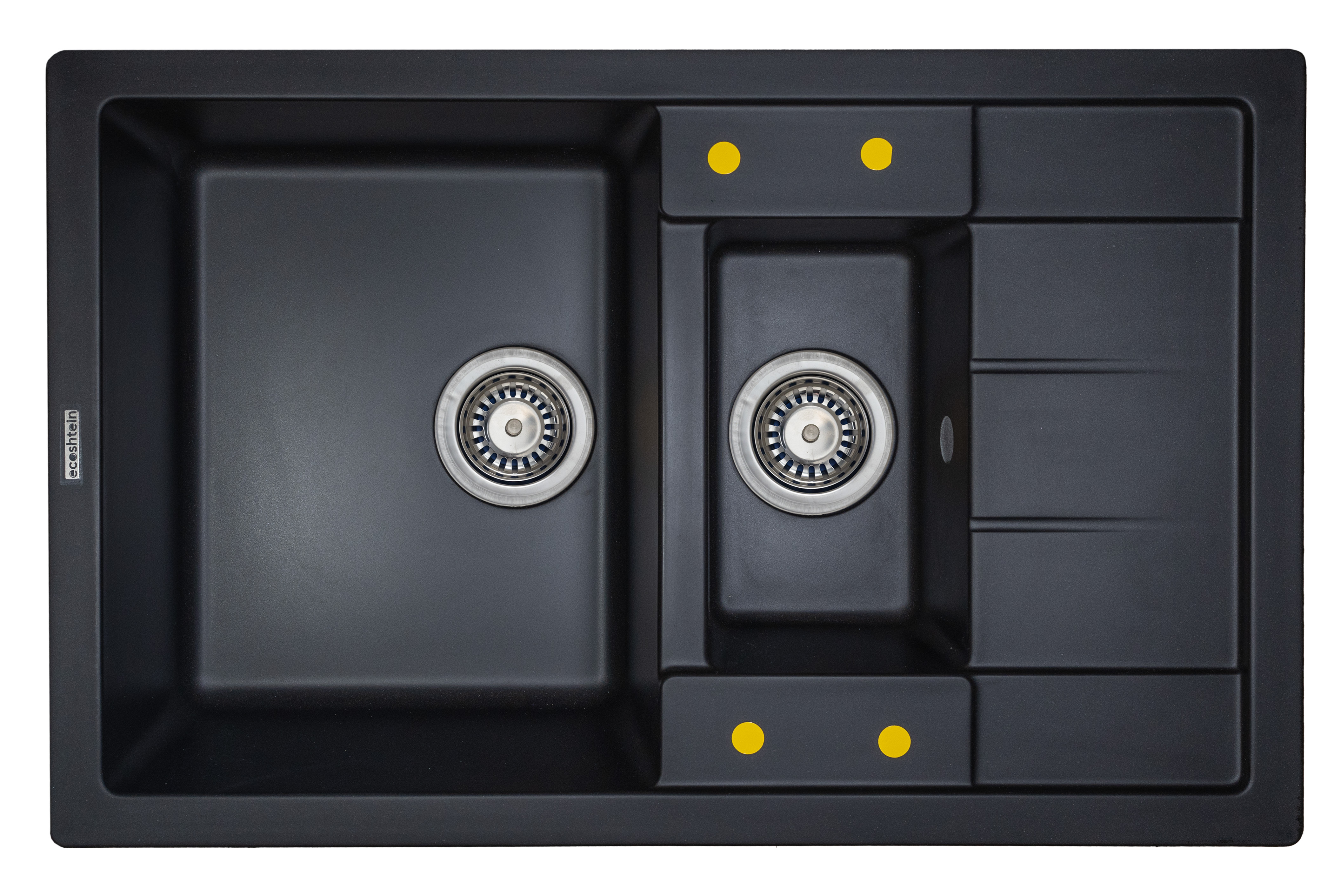 фото Кухонная мойка ecoshtein rechteck 781.5 черный