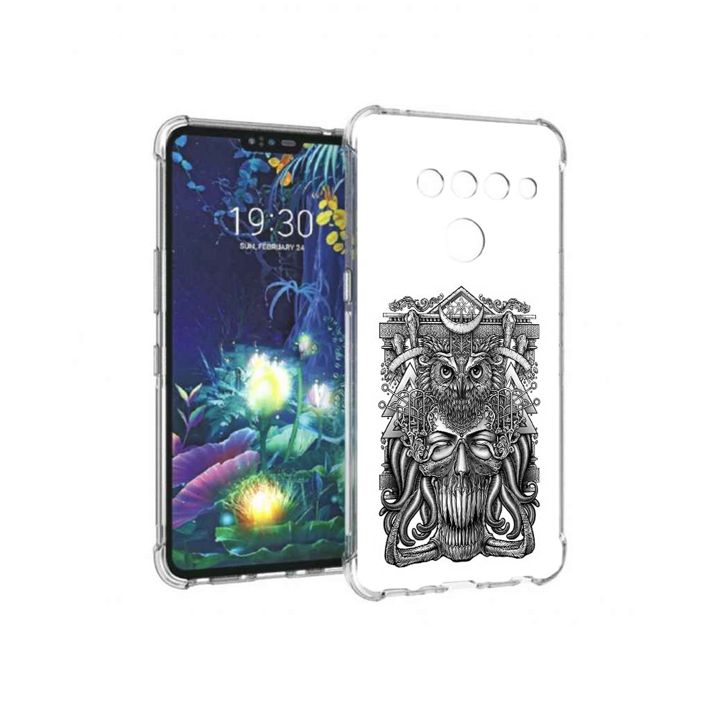 

Чехол MyPads Tocco для LG V50 ThinQ зубастая сова, Прозрачный, Tocco