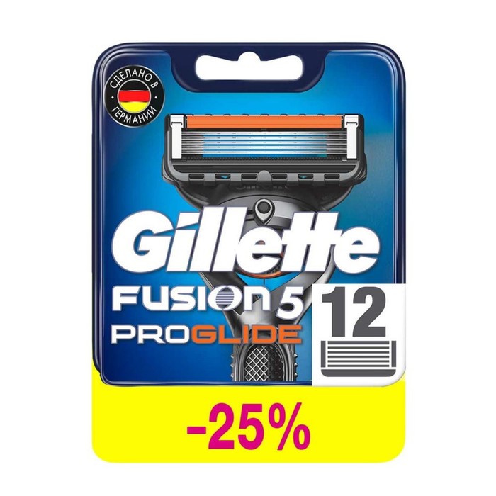 Сменные кассеты Gillette Fusion 5 Proglide, 12 шт. сменные кассеты для бритв gillette fusion proglide для мужчин 4 шт