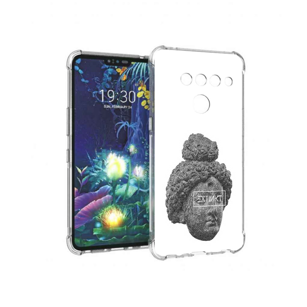 

Чехол MyPads Tocco для LG V50 ThinQ каменное лицо девушки, Прозрачный, Tocco
