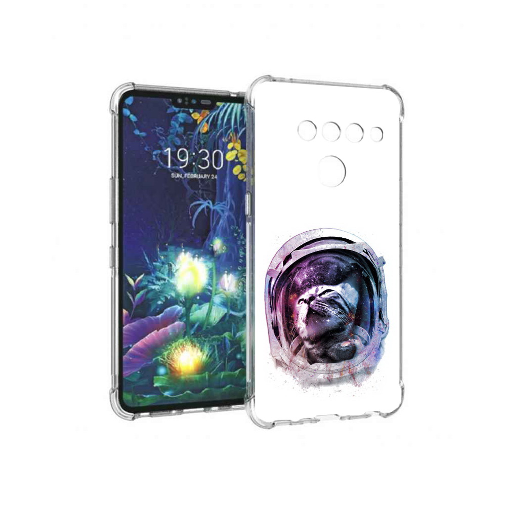 

Чехол MyPads Tocco для LG V50 ThinQ кот в шлеме, Прозрачный, Tocco