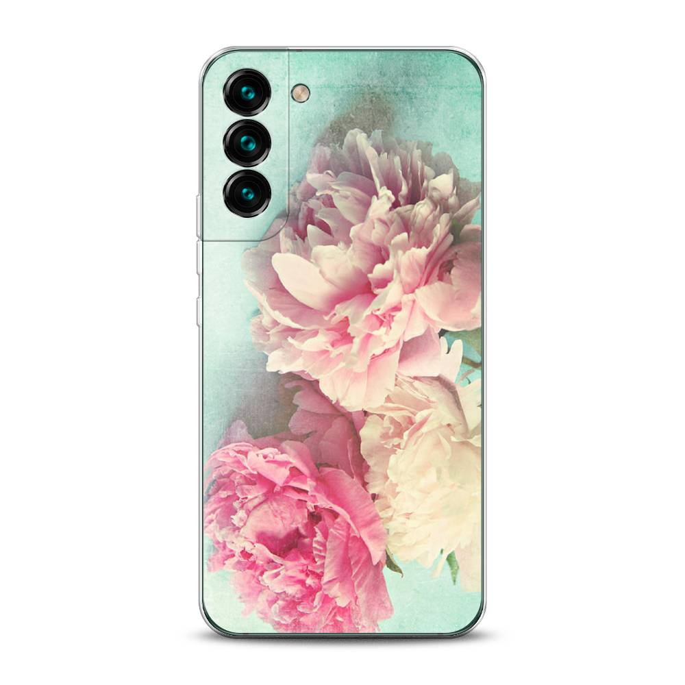 

Чехол Awog на Samsung Galaxy S22 / Самсунг S22 "Пионы new", Голубой, 2103850-8