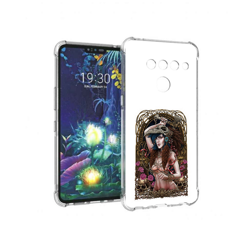 

Чехол MyPads Tocco для LG V50 ThinQ красивая девушка рисунок, Прозрачный, Tocco