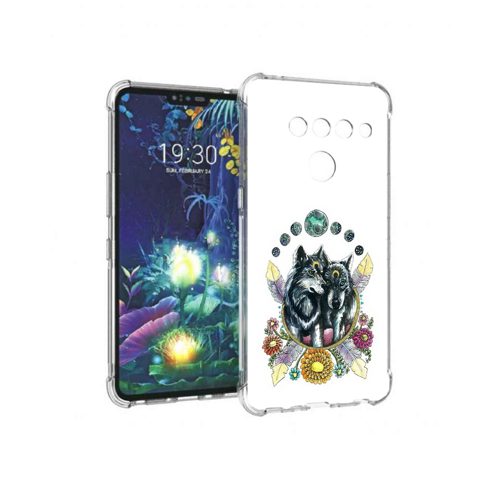 

Чехол MyPads Tocco для LG V50 ThinQ красивые волки абстракция, Прозрачный, Tocco