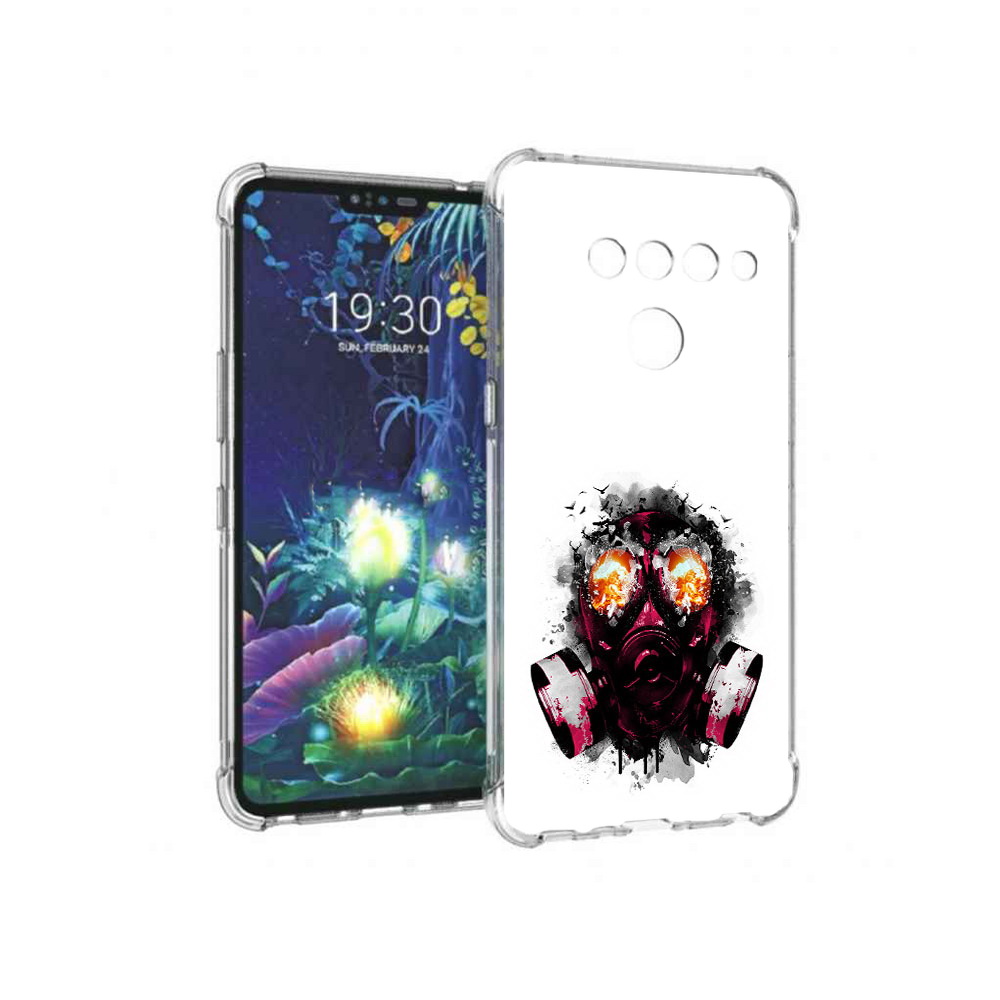

Чехол MyPads Tocco для LG V50 ThinQ красный противогаз, Прозрачный, Tocco