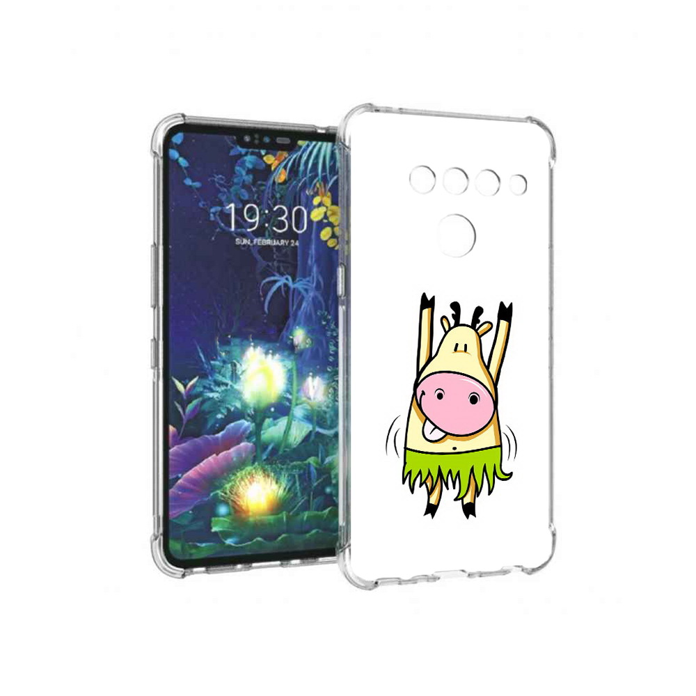 

Чехол MyPads Tocco для LG V50 ThinQ Веселая корова, Прозрачный, Tocco