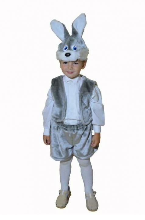 Карнавальный костюм Зайчика, размер 28 (Серый)