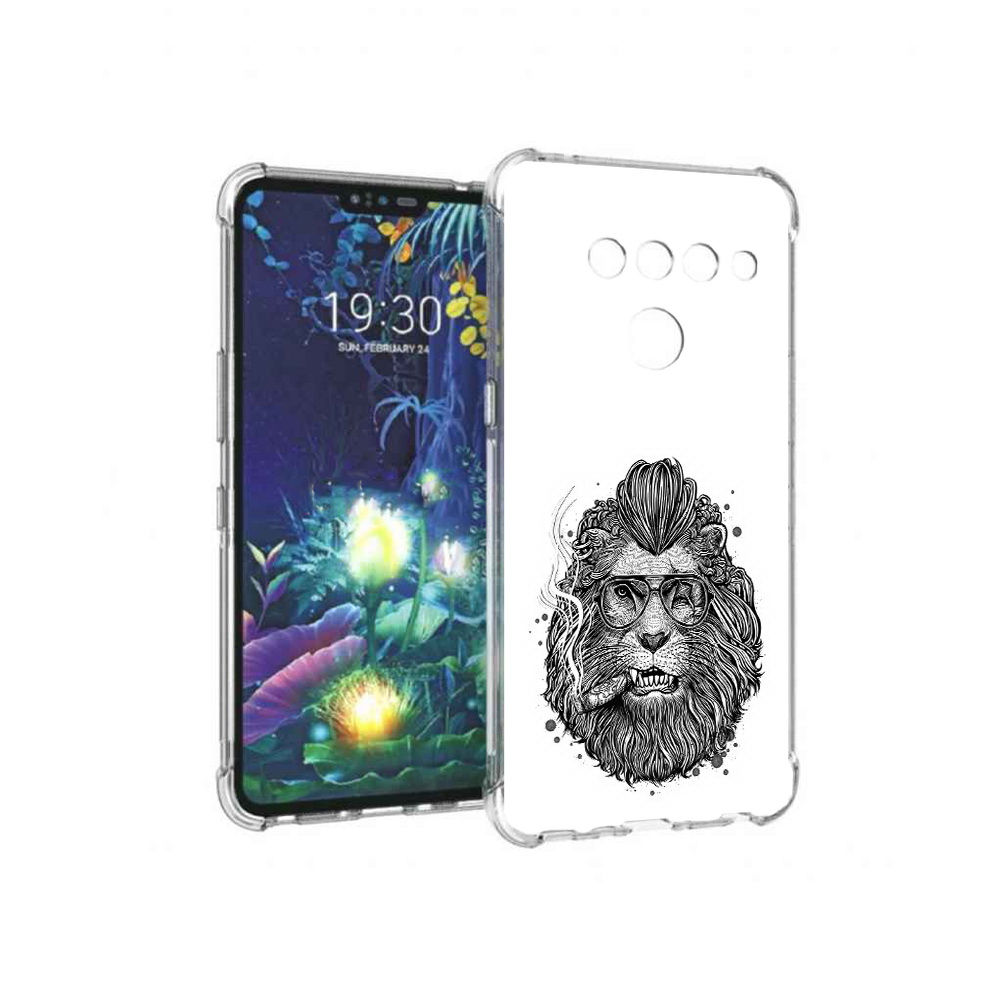 

Чехол MyPads Tocco для LG V50 ThinQ курящий лев, Прозрачный, Tocco