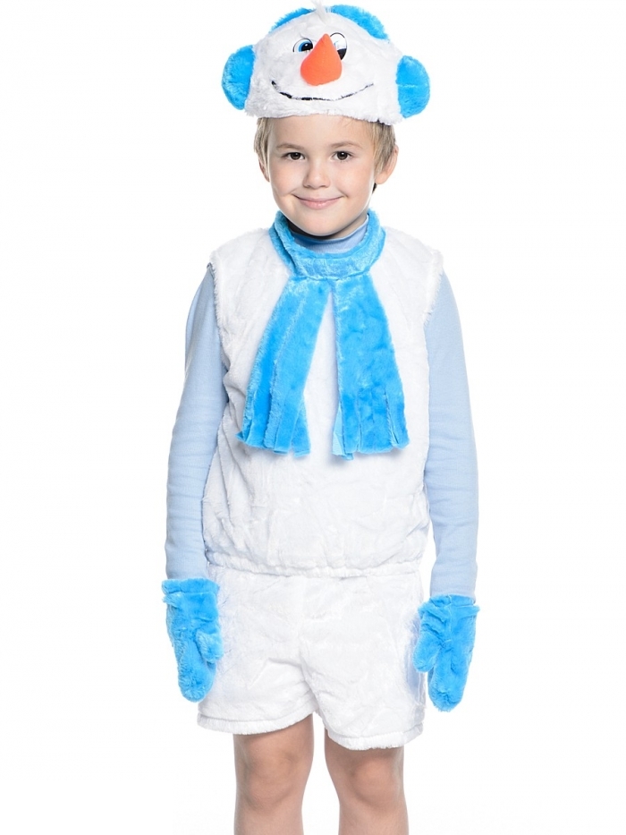 Карнавальный костюм Снеговик размер 32 (Белый) карнавальный костюм batik 4011 к 18 снеговик крош белый голубой 110