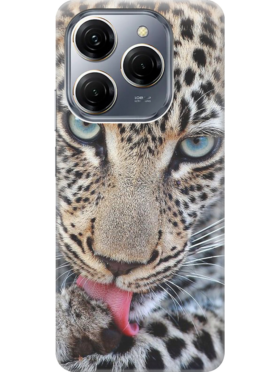 

Силиконовый чехол на Tecno Spark 20 Pro с рисунком "Леопард", Оранжевый;серый;черный, 20011919