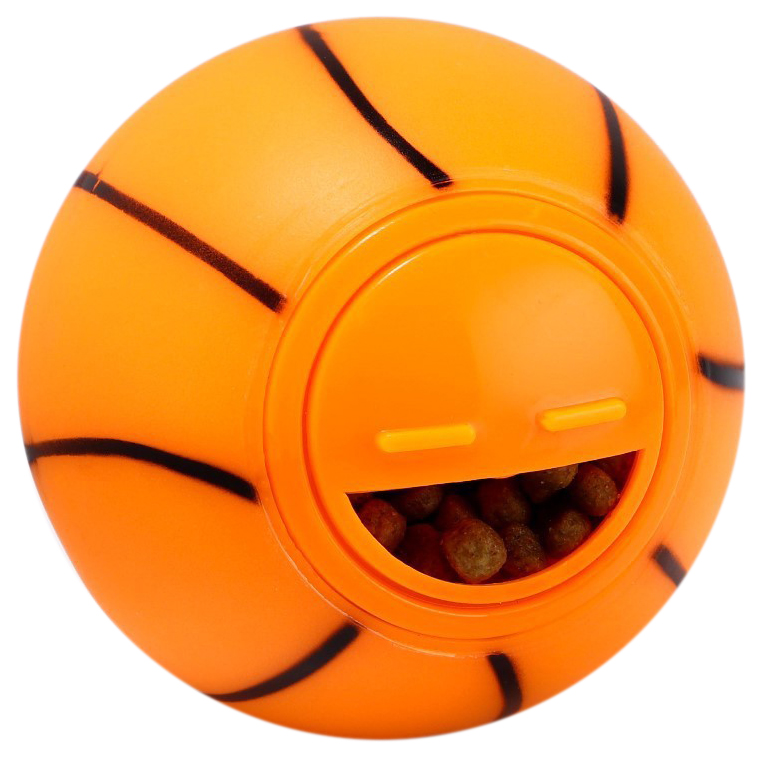 Игрушка-шар под лакомства Баскетбол, 8 см, оранжевая
