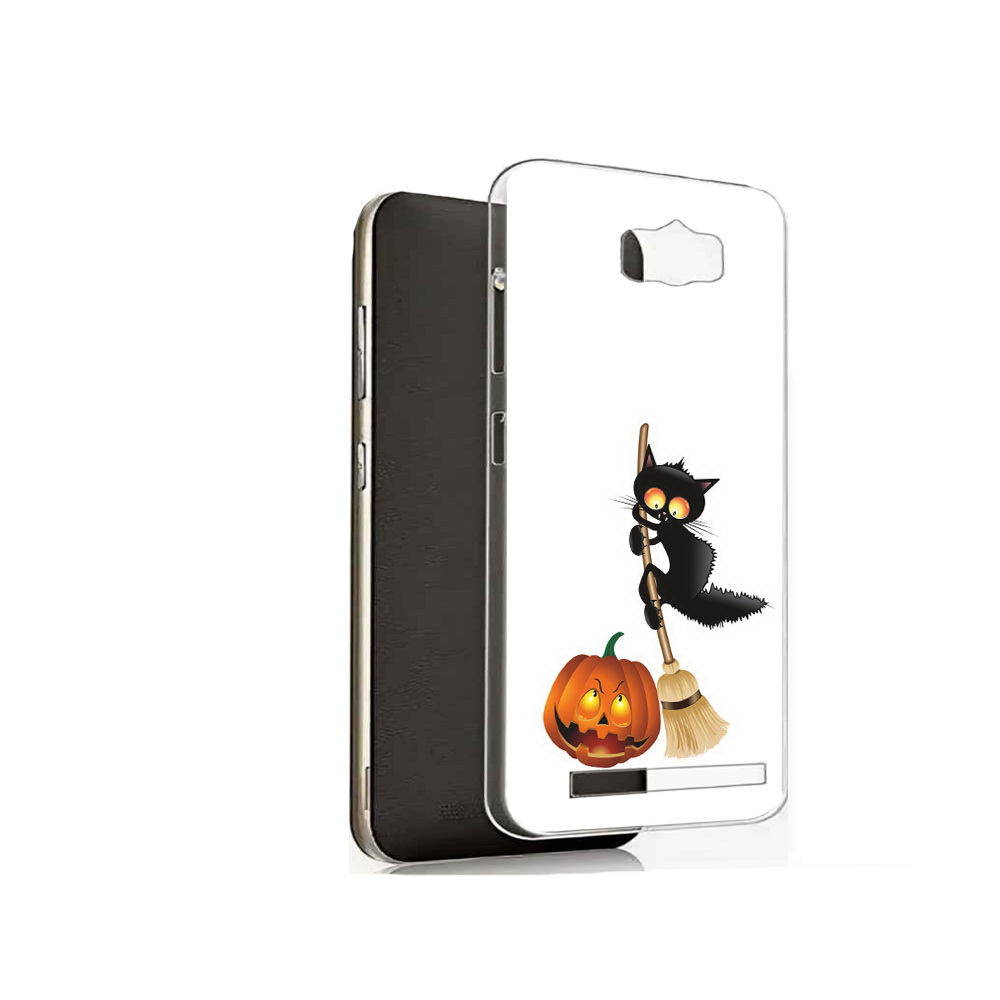 

Чехол MyPads Tocco для Asus ZenFone Max (ZC550KL) хэлуинский котик, Прозрачный, Tocco