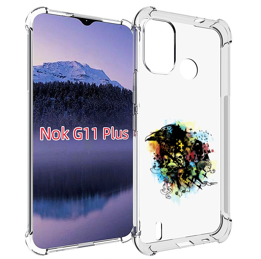 

Чехол MyPads ворон и черепа для Nokia G11 Plus, Прозрачный, Tocco