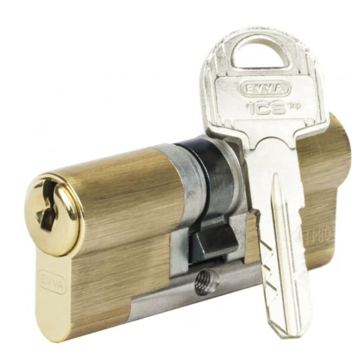 

Цилиндровый механизм EVVA ICS 82 mm 41x41 ключ-ключ латунь, Золотистый, ICS