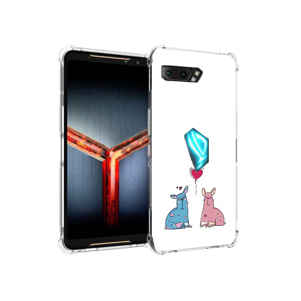 

Чехол MyPads Tocco для Asus ROG Phone 2 Лама любовь, Прозрачный, Tocco