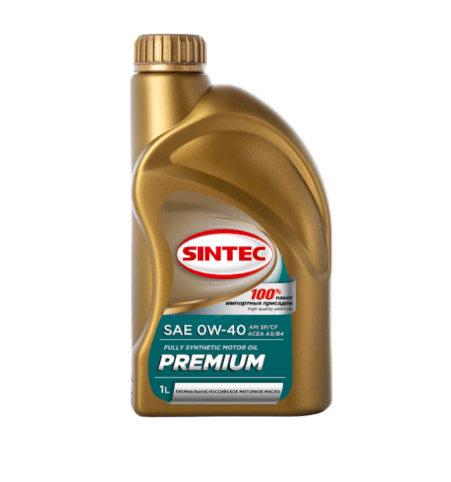 

Масло моторное SINTEC 0W40 Premium 9000 ACEA A3/B4 1л (12шт/480/120) 1шт