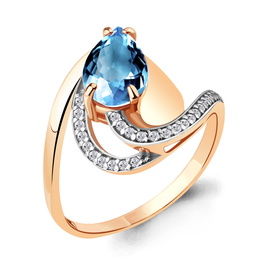 

Кольцо из серебра р.  AQUAMARINE 6579105А_925_з, 6579105А_925_з