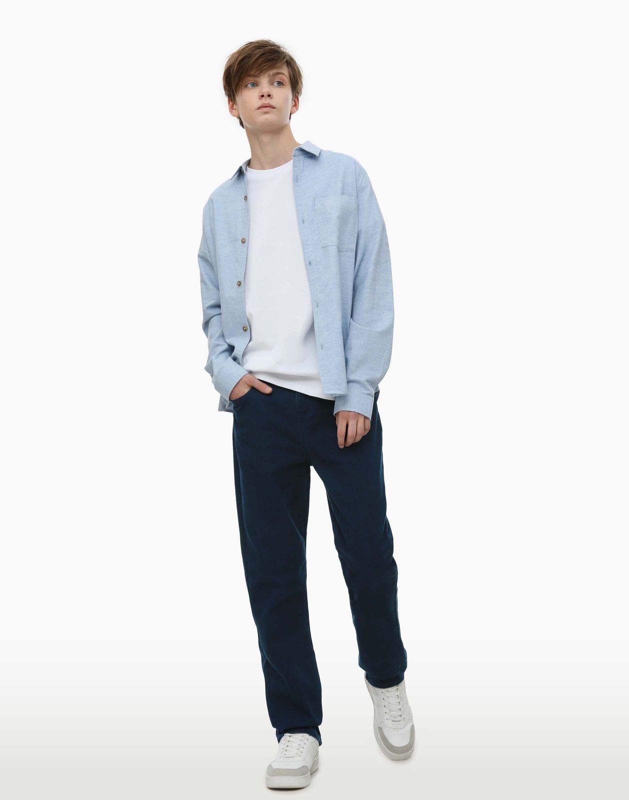 Утепленные брюки Slim для мальчика Gloria Jeans BWB001632 темно-синий 9-10л/140