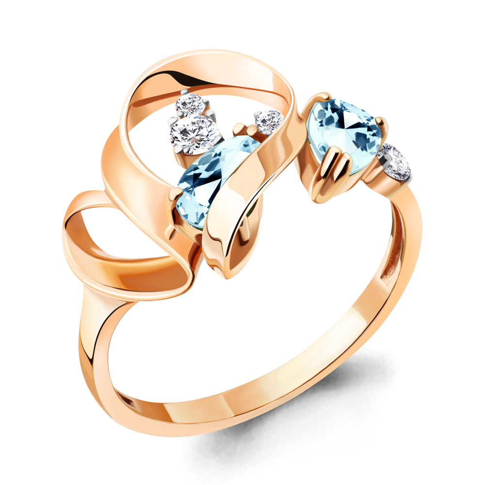 

Кольцо из серебра р. 17,5 AQUAMARINE 6953202А_925_з, 6953202А_925_з