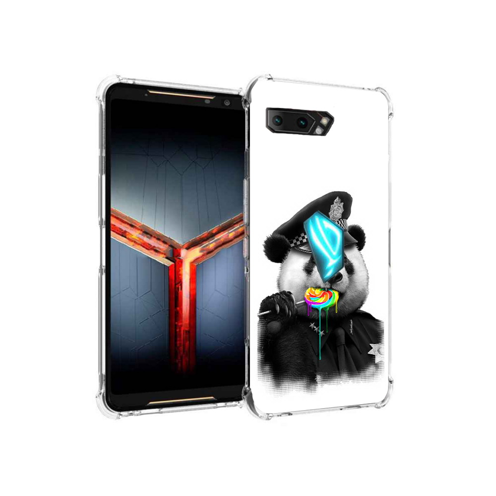 

Чехол MyPads Tocco для Asus ROG Phone 2 Панда полиция, Прозрачный, Tocco
