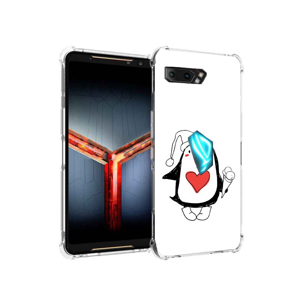 

Чехол MyPads Tocco для Asus ROG Phone 2 Пингвин с мороженым, Прозрачный, Tocco