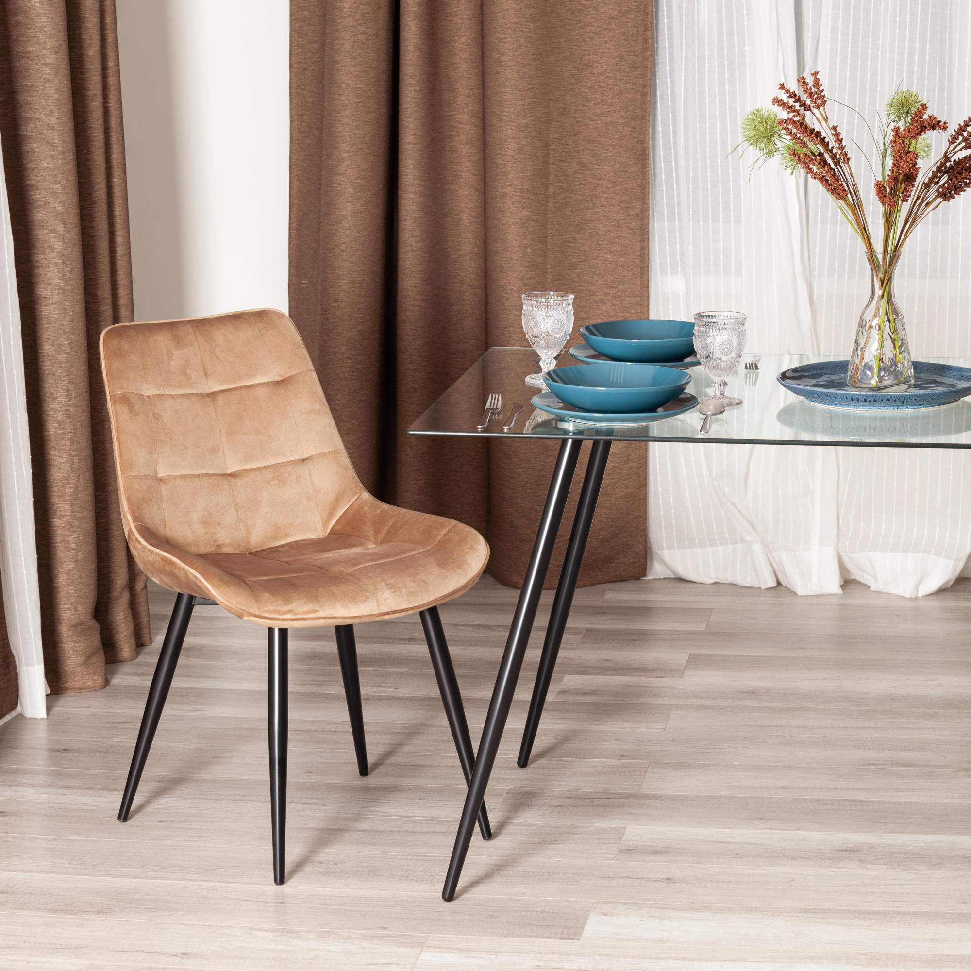 

Стул обеденный для кухни TetChair ABRUZZO, вельвет, коричневый, ABRUZZO