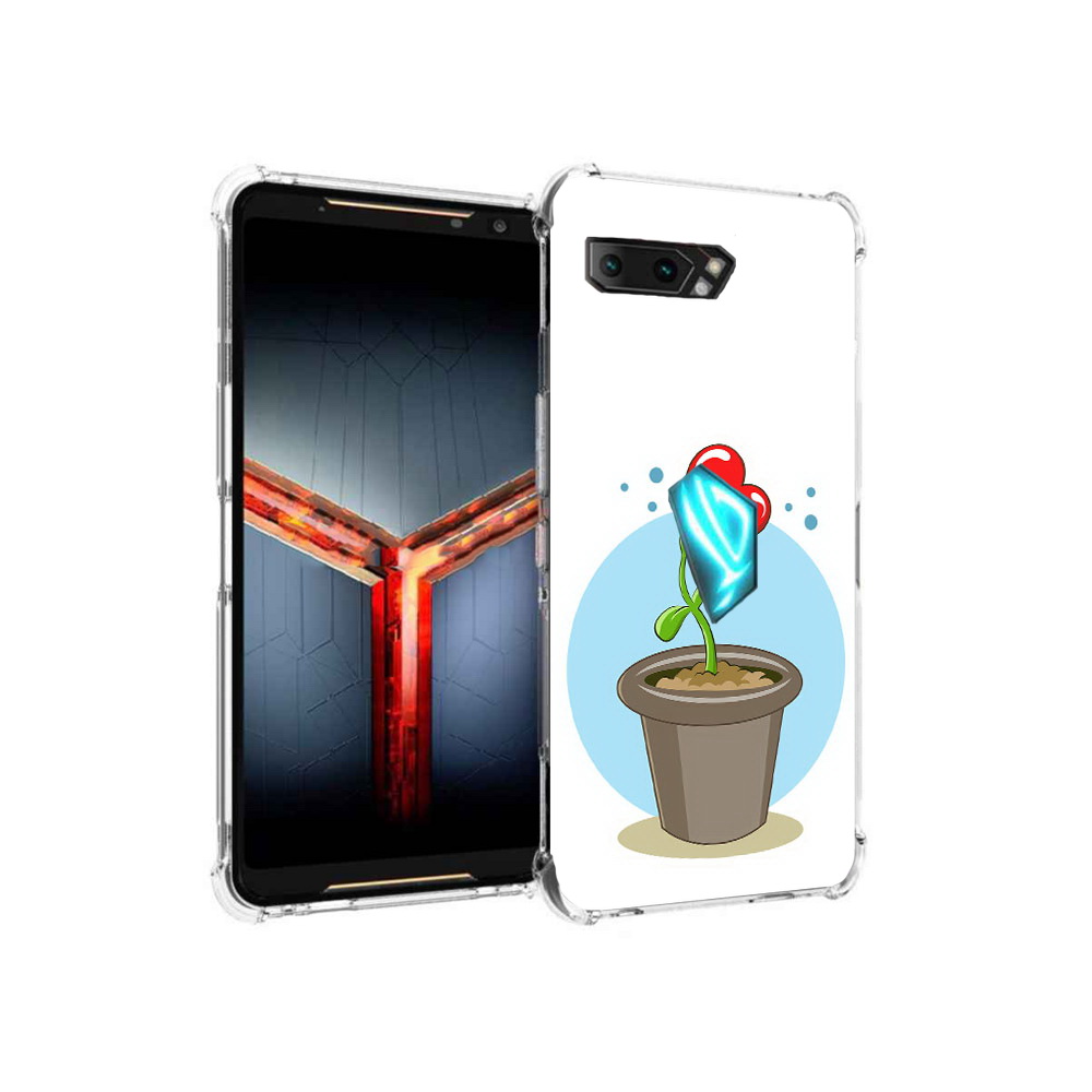 

Чехол MyPads Tocco для Asus ROG Phone 2 Растение любви 14 февраля, Прозрачный, Tocco