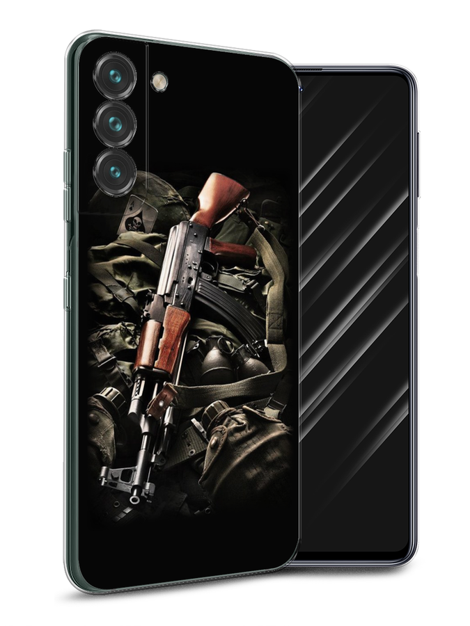 

Чехол Awog на Samsung Galaxy S22 / Самсунг S22 "Автомат", Черный;коричневый;серый, 2103850-5